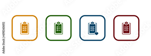 wish list icon vector illustration. list icon in different color design concept.