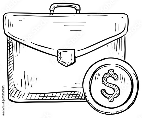 briefcase handdrawn illustration