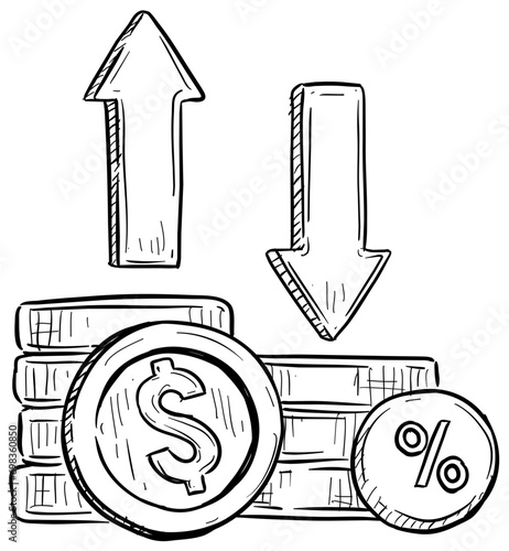 economic crisis handdrawn illustration