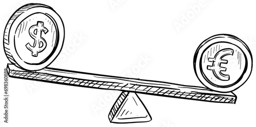 currency stability handdrawn illustration
