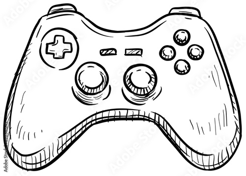 game controller handdrawn illustration