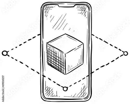 cube handdrawn illustration