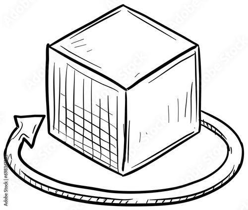 cube handdrawn illustration