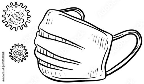 medical mask handdrawn illustration