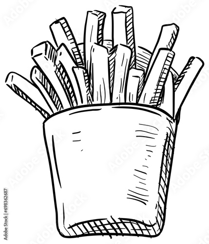 French fries handdrawn illustration