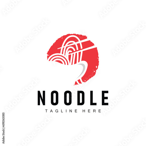 Ramen noodle logo simple noodle and bowl design inspiration chinese food template illustration