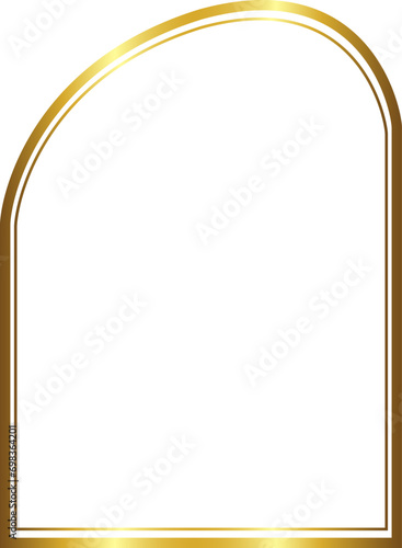 Round rampant Arch rectangular frame architecture window door Gold picture frame luxury golden frame gold border Golden vector framework banner decoration decorative element template isolated abstract