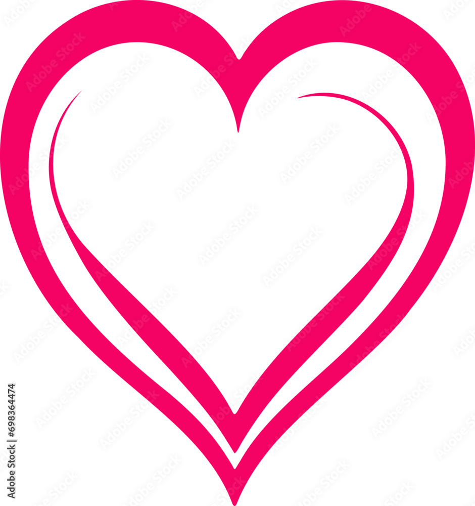 Heart outline logo vector illustration. Love Heart symbol stylized design element