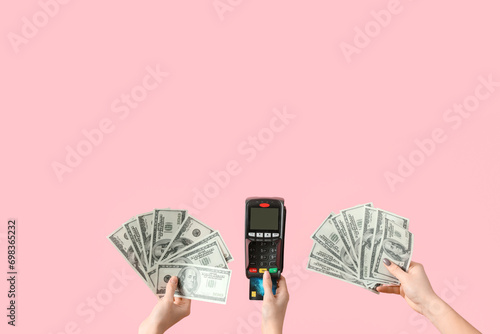 Women with credit card, pay...
