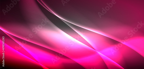 Neon-lit waves surge across background, mesmerizing dance of luminescence and motion. Dynamic backdrop captures essence of energy and modern aesthetics
