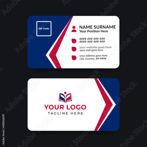 Creative studio educational business card or visiting card template