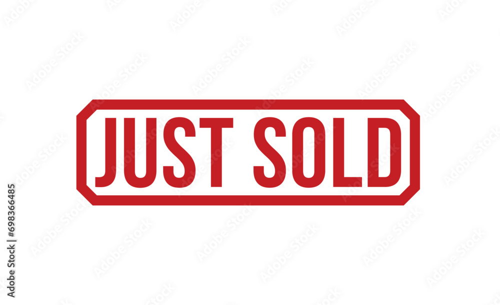 just sold stamp red rubber stamp on white background. just sold stamp sign. just sold stamp.