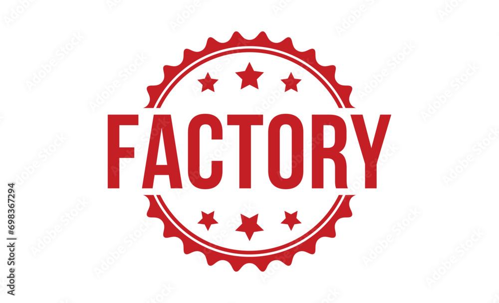 Factory rubber stamp on white background. Factory Rubber Stamp.