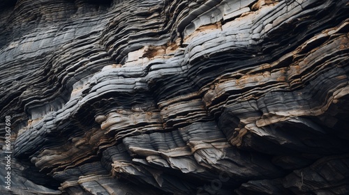 A close-up of a jagged rock formation, weathered by centuries of natural forces.