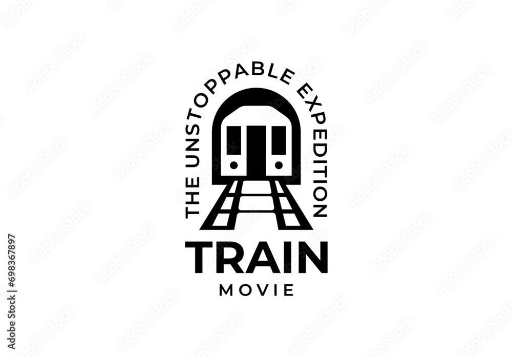 Train Railroad Film Strip Movie Logo Design Train Railroad Film Strip Movie Logo Design
