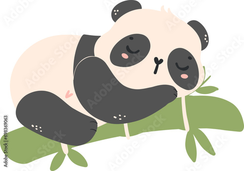 Baby Shower Panda on bamboo nursery illustration for baby shower 