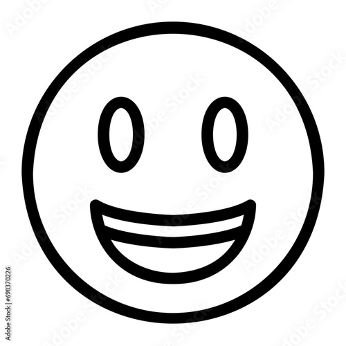 grin outline icon
