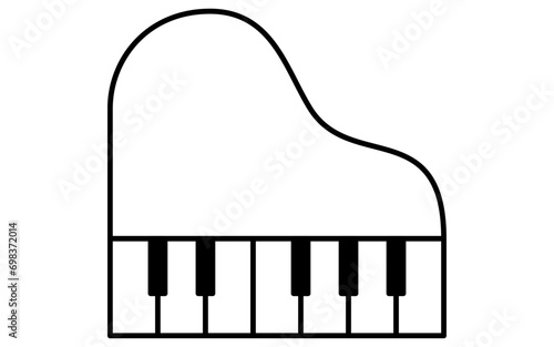 Music, simple grand piano icon (pianist)
