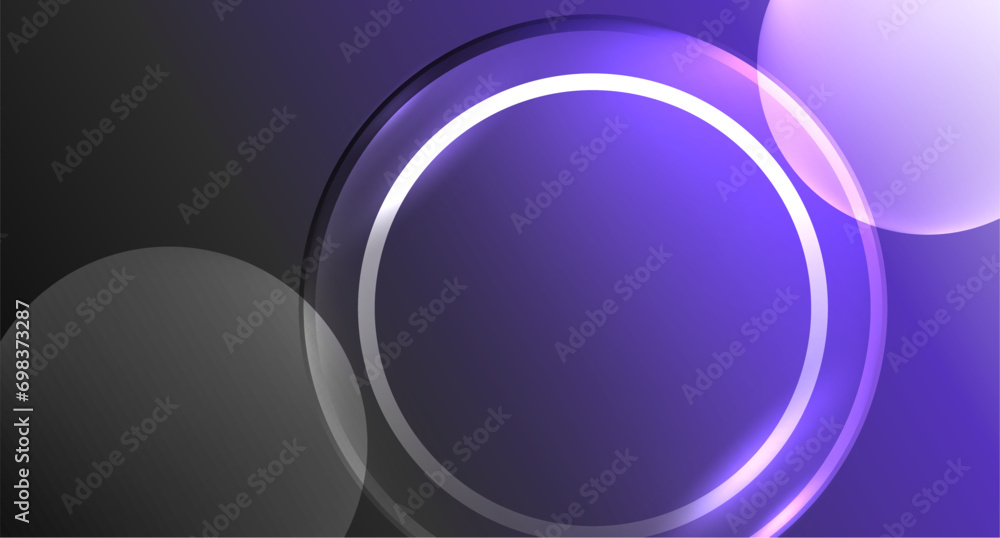 Neon glass circle copyspace for your text or product presentation geometric background. Vector illustration For Wallpaper, Banner, Background, Card, Book Illustration, landing page Neon glass circle copyspace for your text or product presentation geometric background. Vector illustration For Wallpaper, Banner, Background, Card, Book Illustration, landing page