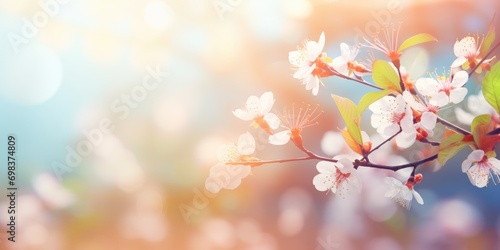 Beautiful floral spring abstract background. nature summer background Blooming branches with flowers. Bright spring easter background
