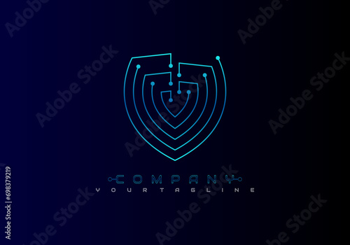 Shield logo concept for cyber security photo
