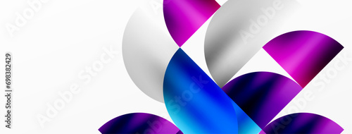 Minimalist geometric background featuring metallic round triangles, delivering sleek and modern visual aesthetic with emphasis on clean, metallic forms for wallpaper, banner, background, landing page