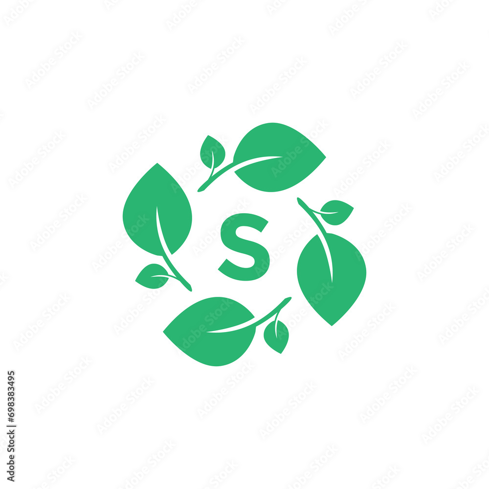 letter s organic leaf botanical product modern logo design graphic vector letter s organic leaf botanical product modern logo design graphic vector