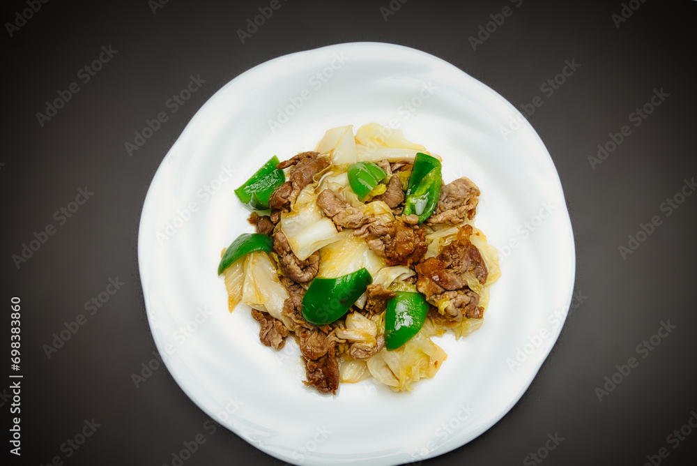 夕食用に作った野菜たっぷりの回鍋肉 夕食用に作った野菜たっぷりの回鍋肉