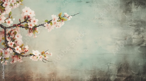 Spring Grunge Background Texture with Empty Copy Space for Text created with Generative AI Technology
