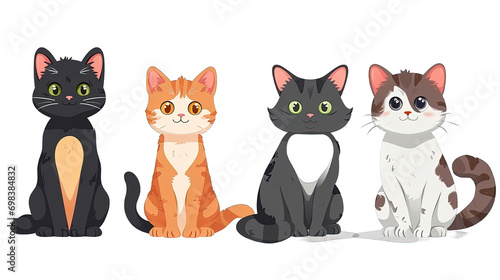 Set Of Cats Cartoon