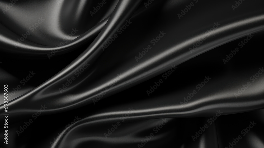 Luxurious black silk drapery with smooth textures and subtle sheen under soft lighting. Luxurious black silk drapery with smooth textures and subtle sheen under soft lighting.