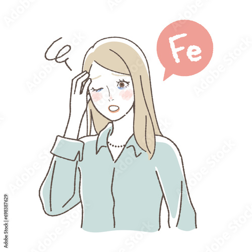 Cause of Blue Circles - Iron Deficiency Illustration.