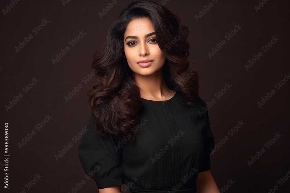 Beautiful young woman in black dress Beautiful young woman in black dress