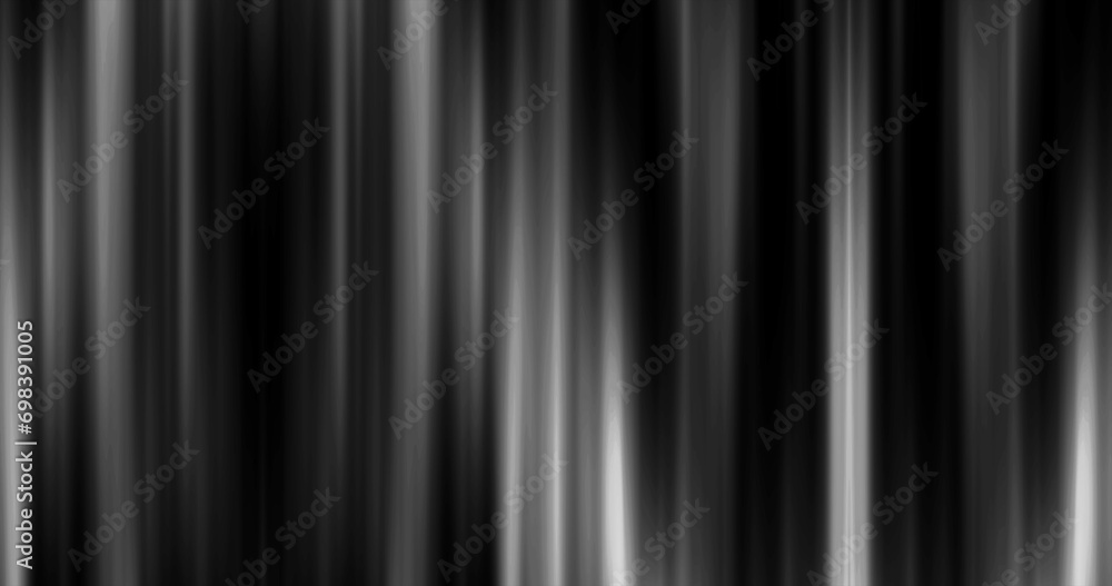 Fototapeta premium Abstract black background of a curtain in a theater or on stage illuminated by spotlight lamps made of iridescent stripes and lines