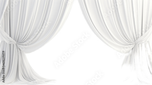 A beautiful curtain with a catch Isolated on transparent PNG background, Generative ai photo