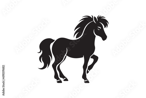 Vector pony horse silhouette photo