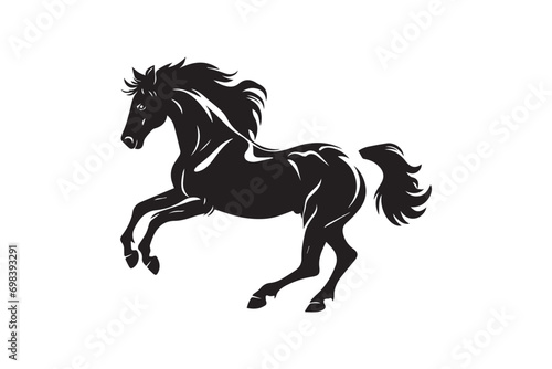 Fototapeta Naklejka Na Ścianę i Meble -  Vector pony horse silhouette