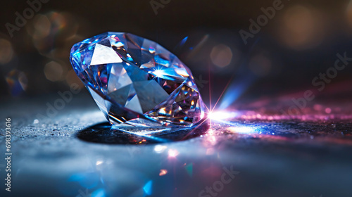 the sparkling light of beautiful diamonds