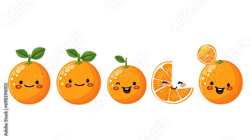 Set of Oranges Cartoon