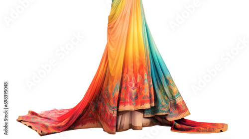 Digital art of a Salwar Kameez textured,Isolated on transparent PNG background, Generative ai photo