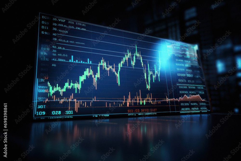 Digital screen showing of stock market graph Digital screen showing of stock market graph