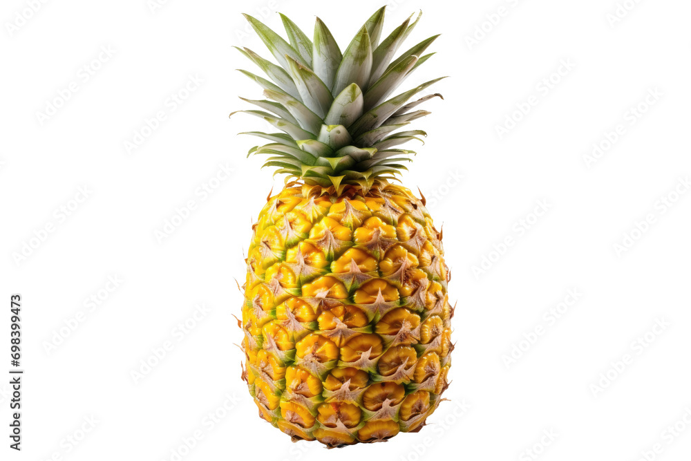 Orchard's Exotic Gem: Fresh Pineapple Isolated on Transparent Background