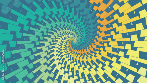 Abstarct spiral spinning rainbow vortex 3d background. This minimalist creative background can be used as a banner or poster.