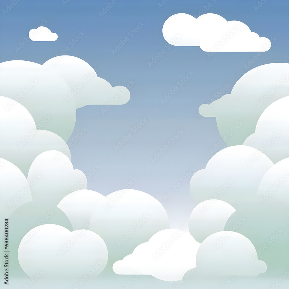 Clear blue and white frame with a few detailed patterns, highlighted in white, minimalist style. Clear blue and white frame with a few detailed patterns, highlighted in white, minimalist style.
