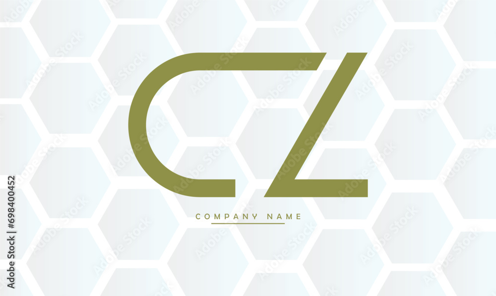  CZ, ZC, C, Z Abstract Letters Logo Monogram - obrazy, fototapety, plakaty 