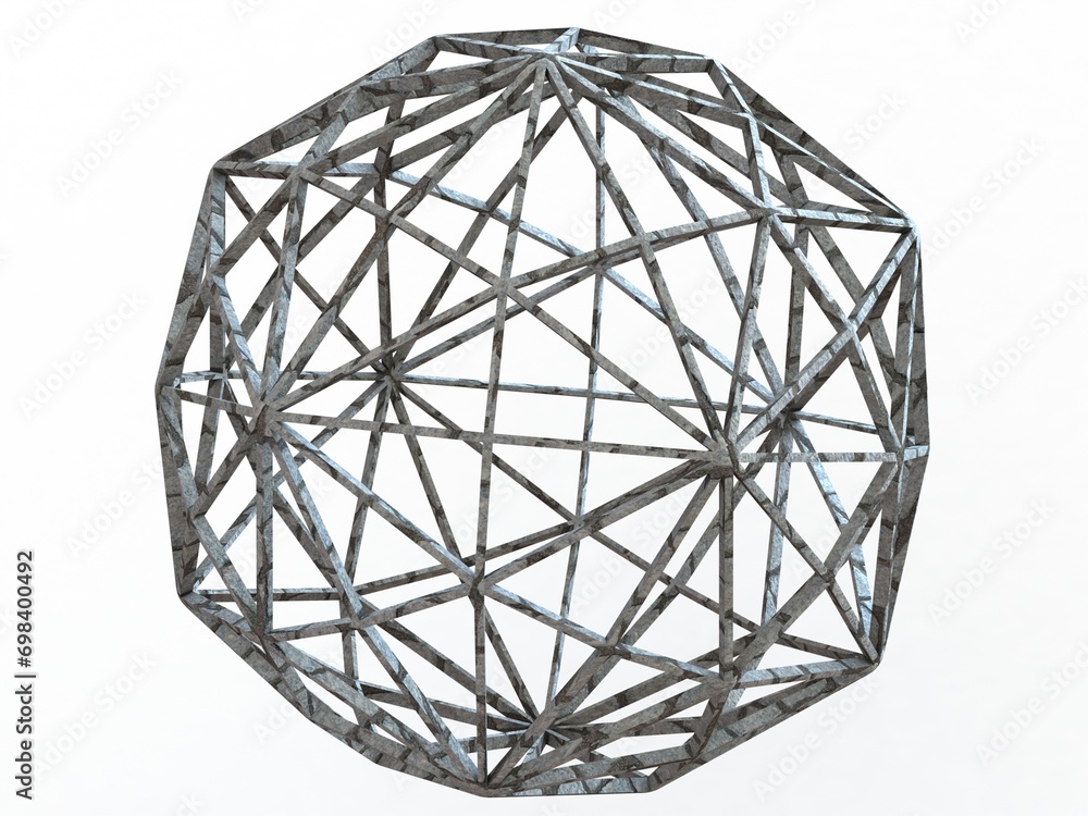 Wireframe Shape Disdyakis Triacontahedron 3D print model Wireframe Shape Disdyakis Triacontahedron 3D print model