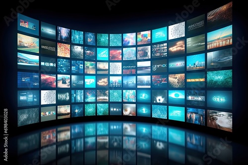 Smart TV gital Media Wall Screens Concept Photo