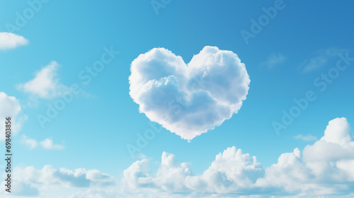 Love's Canvas: Heart-Shaped Cloud in a Blue Sky 