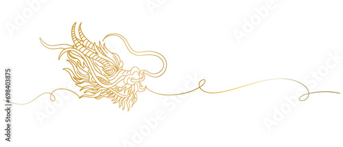 chinese new year dragon line art style vector