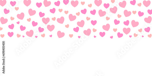 valentines day background free copy space area. arrangement of pink heart icons. vector for banner, greeting card, poster, web, social media.